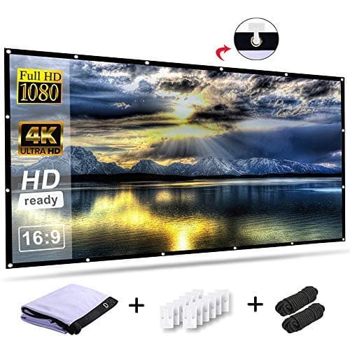 RELEE Projector Screen 100 Inch 16:9 HD Foldable Outdoor Indoor Portable Projector Movies Screen for Home Theater Support Double Sided Projection…