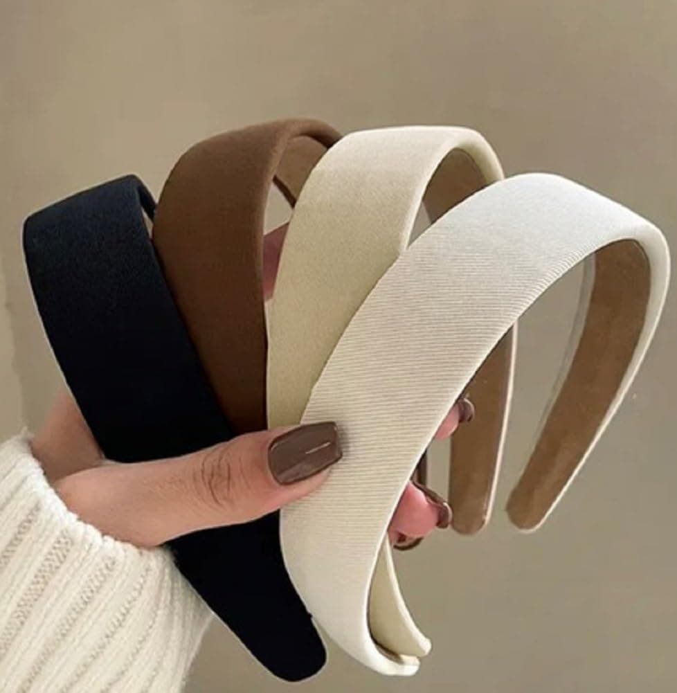 Headbands for Women Non Slip Trendy Headbands for Women’s Hair 1 inch Wide Cute Headband for Girls, Fall Head Bands Elastic Hair Bands for Womens Fashion Accessories for Women 4PCS