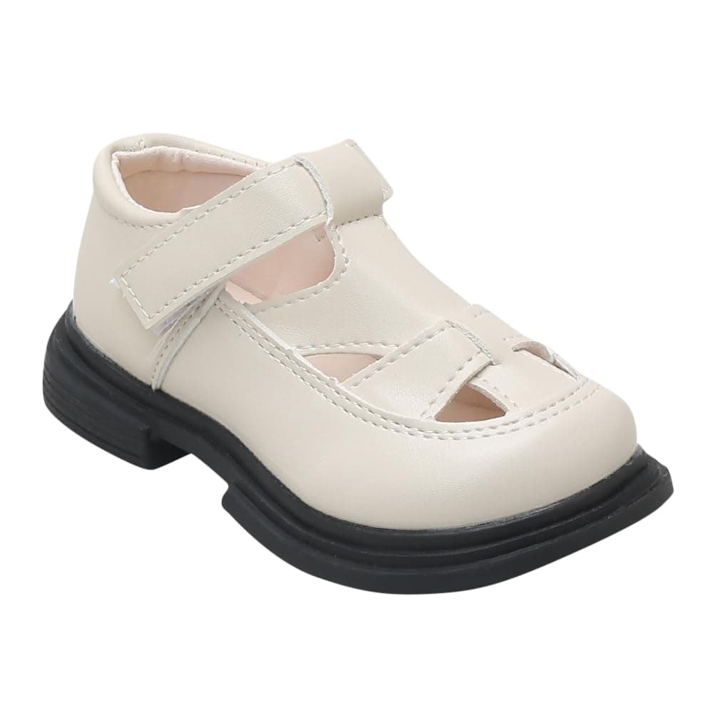 HopscotchGirls PU Solid Fisherman Sandals in Beige Color