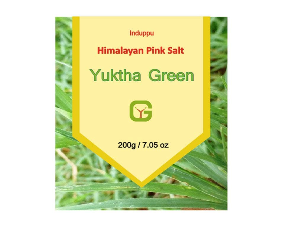 Yuktha Green Himalayan Salt | Rock Salt Pink | Indian Rock Salt | Sendha Namak | Kallu Uppu | Organic Rock Salt | Indu Uppu | - 200g/ 7 Oz