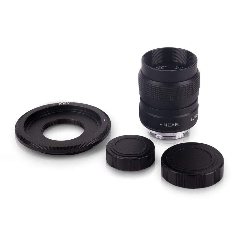 Fujian CCTV 25 1.4 25mm Objektiv lens & C-NEX Adapter E-mount 12-Blendenlamellen-Version Alpha Sony Nex