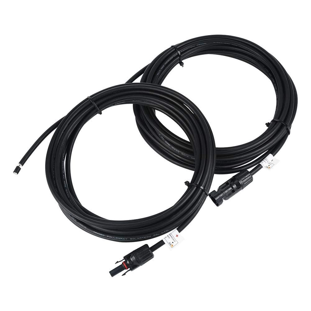 SUNRICH 1 Pair 20Ft Extension Solar Cable 12AWG with MC4 Female and Male Connectors (20 ft (12AWG)
