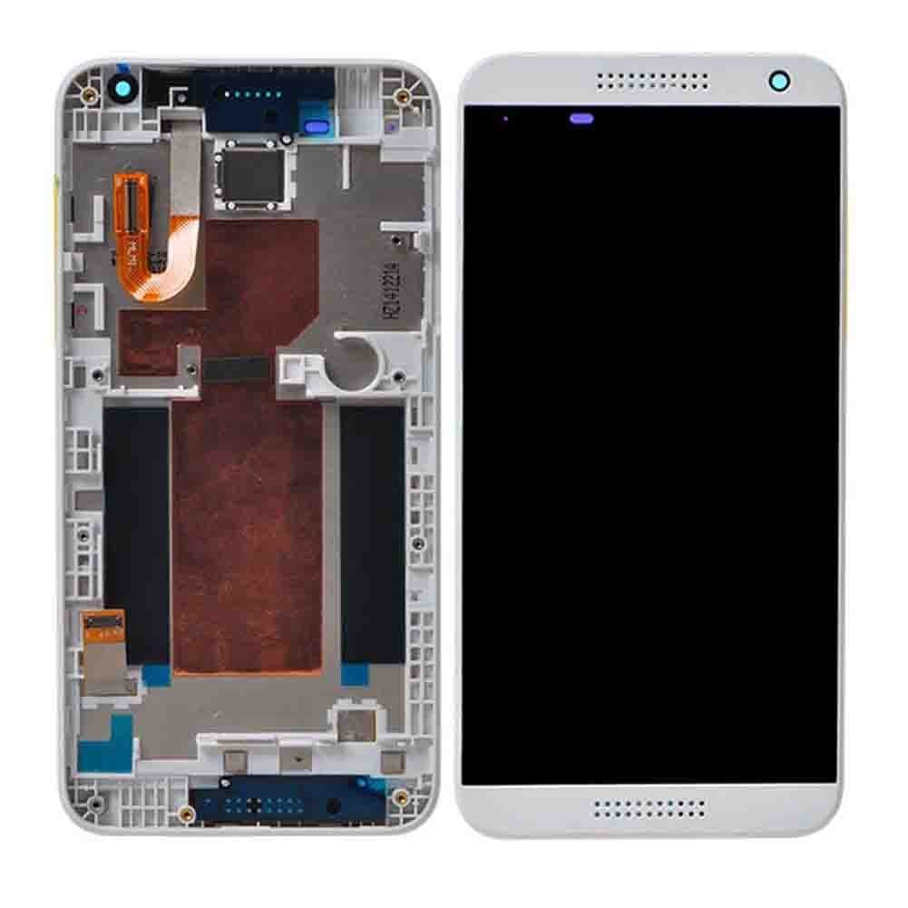Complete LCD Display Touch Screen Glass Panel Digitizer Assembly + Frame Replacement Repair Parts For HTC Desire 610 D610 White