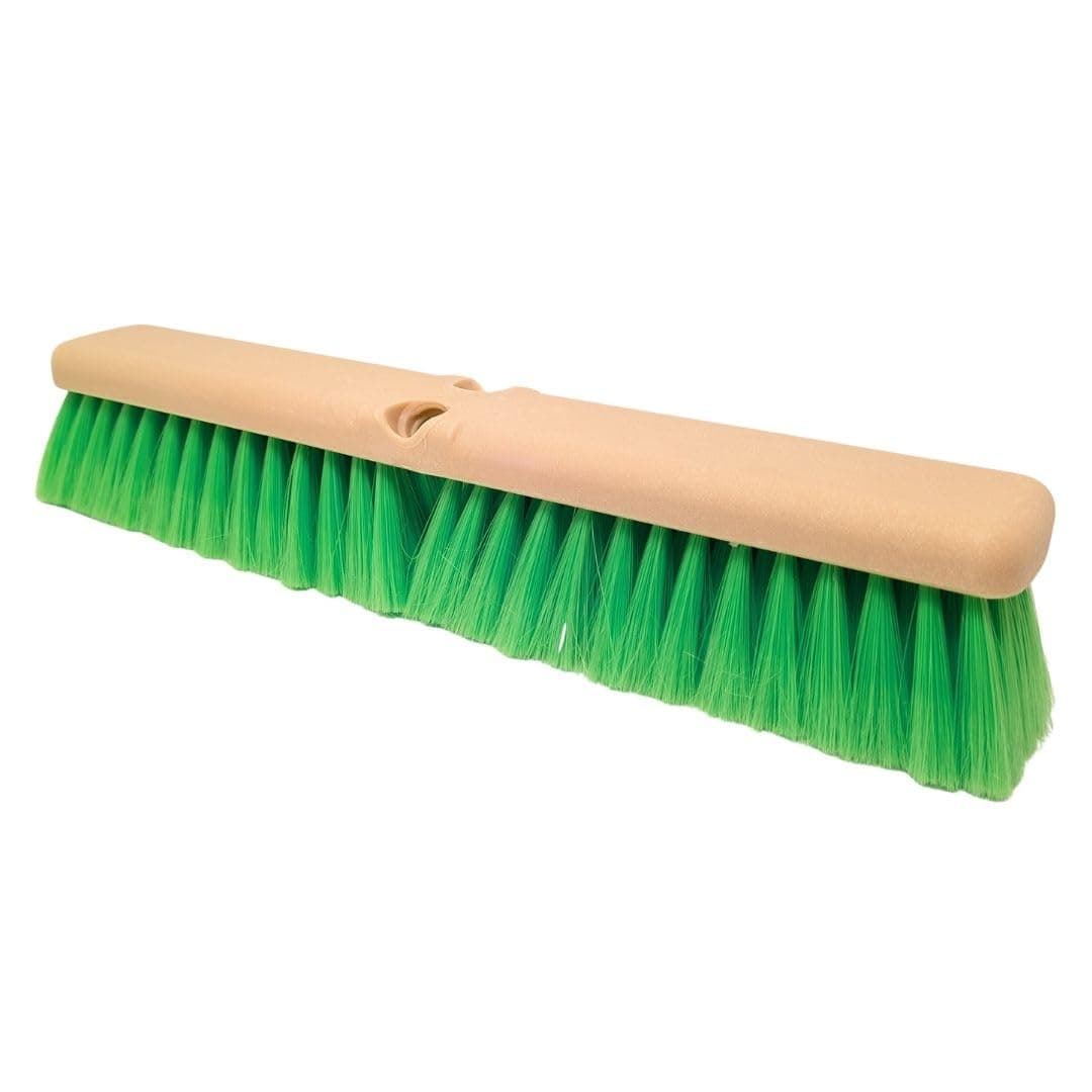 Teravan Green Obround Flow Through Scrub Brush for Cleaning-Car Wash Brush with Very Soft Bristles-Cleaning Brush for RVs, Trucks, Boats, Windows and Floors (18-Inch)
