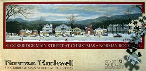 Main Street Stockbridge At Christmas 500 Piece Puzzle - Norman Rockwell