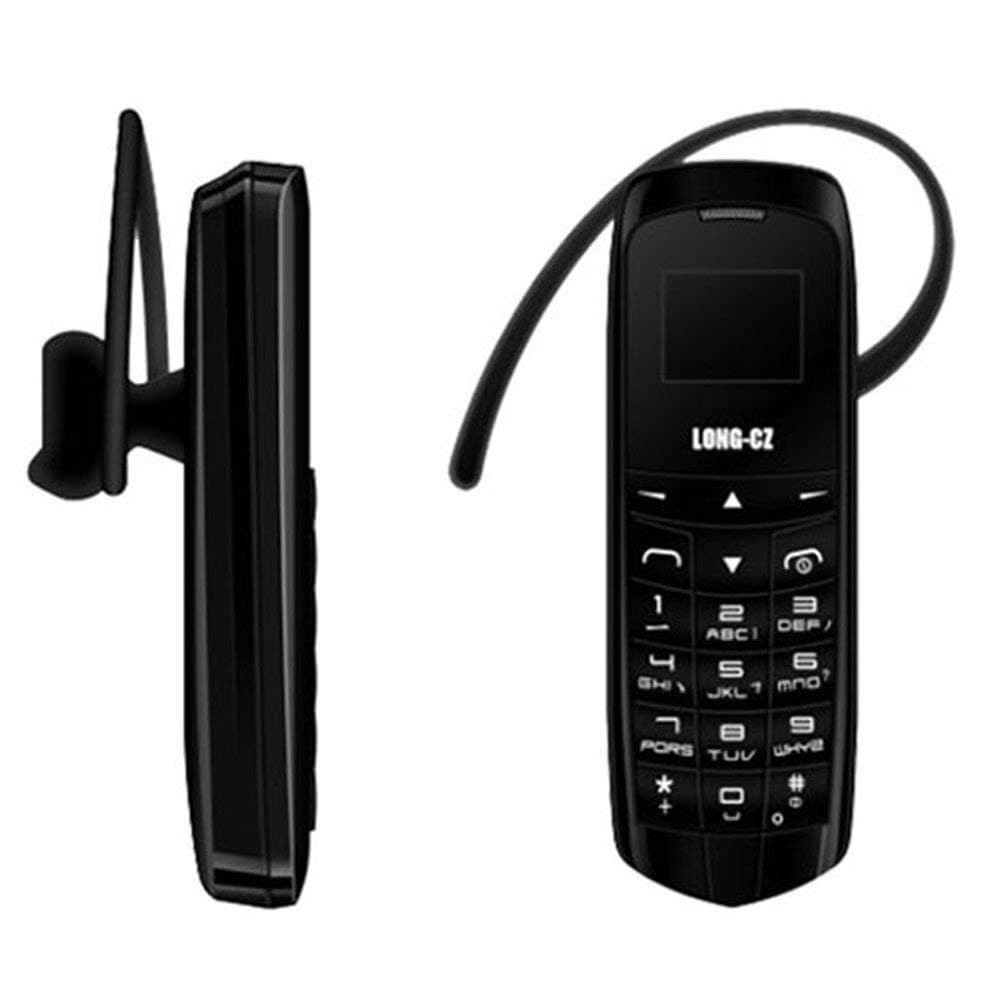 J8 GSM Unlocked Mini Mobile Phone Bluetooth dialer Earphone Voice Changer 0.66 inch Single SIM Card Cell Phone (Black)