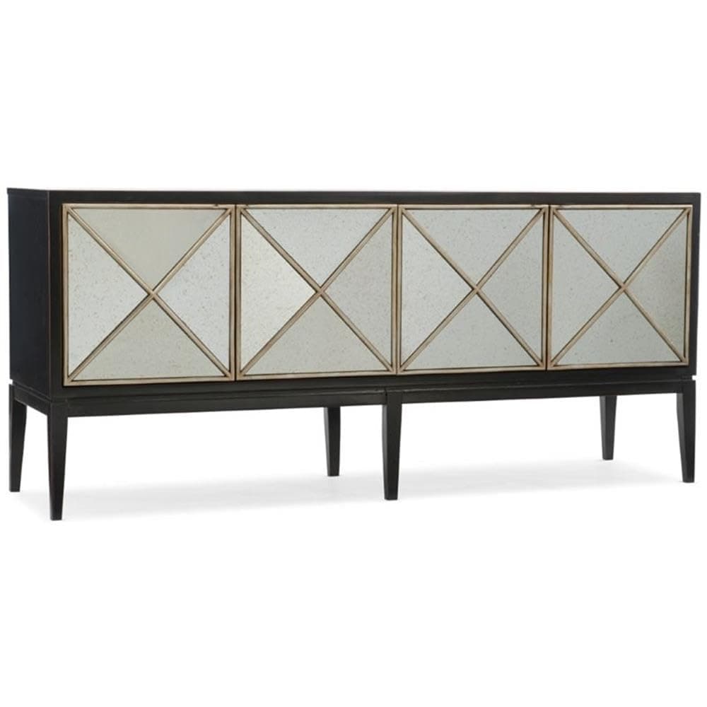 Melange Jova 4 Door Console Table in Black