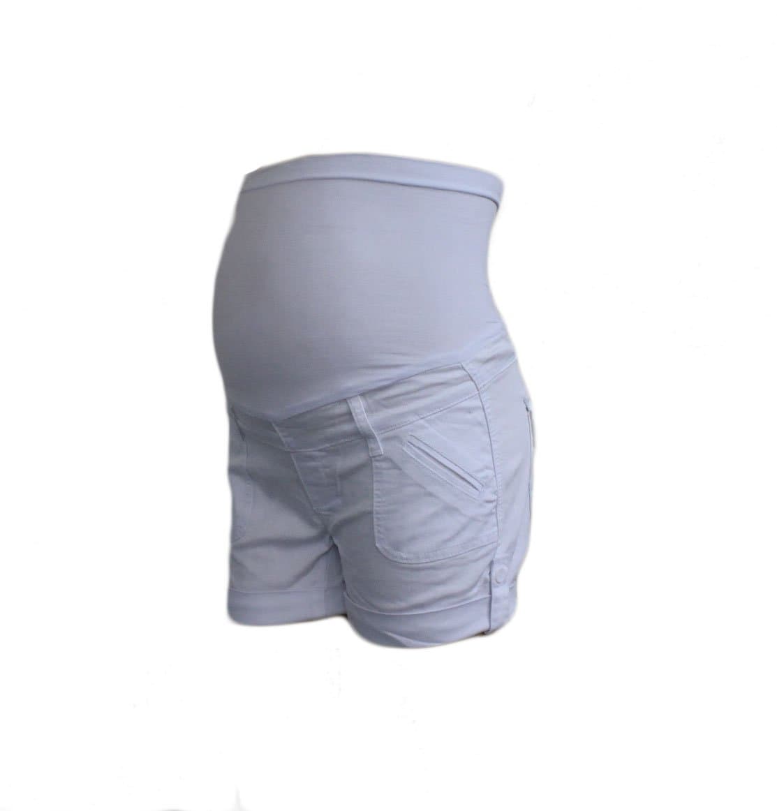 Bella.Vida Women's Soft Over-Belly Maternity Shorts, Coral, Mint, or White