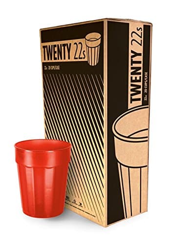 CC-22FC-C74729-20 Plastic Fluted Cup, 22 oz Capacity, Pearlescent Red (Pack of 20)