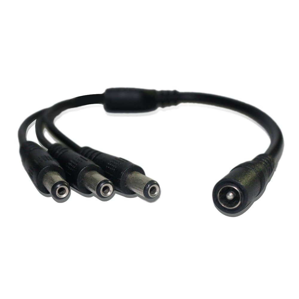 DC Power Female to Male Splitter Adatper Cable, Power Supply Splitter Cable for LED Strip Lights CCTV Camera (1TO3)
