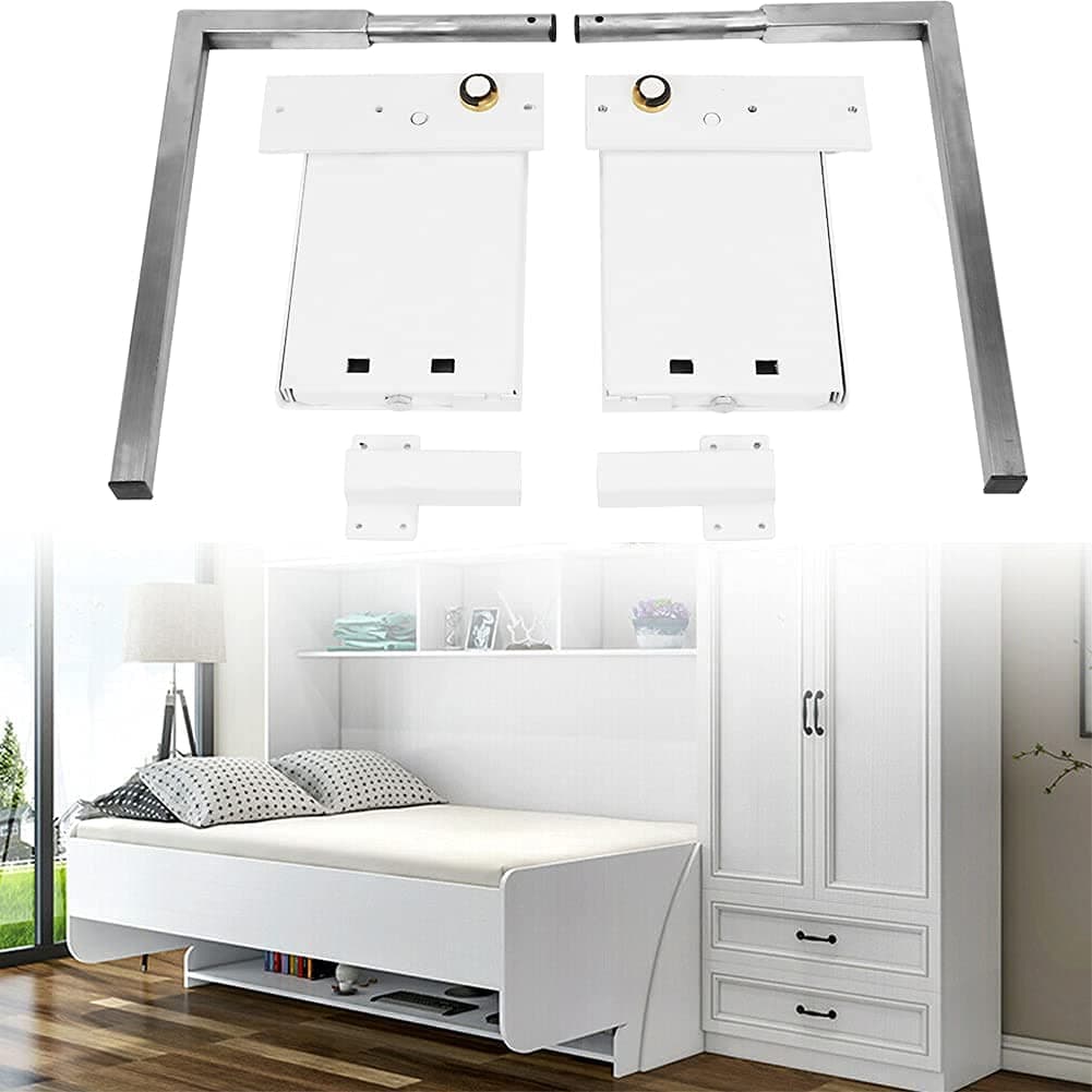 Mounting Wall Bed Spring Mechanism Heavy Duty Bed Support Hardware Kit for Size(47.2''/1.2 M) Bed Frames