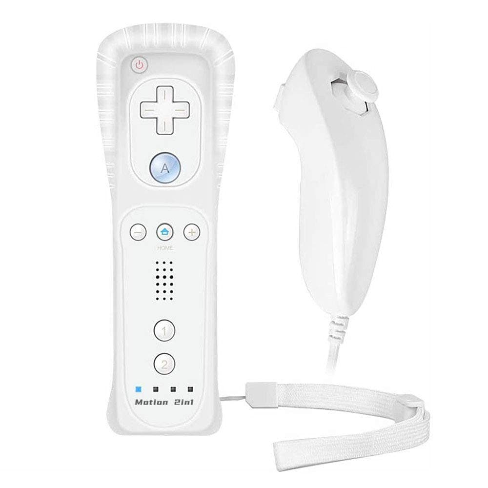 SKEIDO Nunchuck Motion Plus Remote Controller Set for Nintendo Wii, Wii U-white item_name
