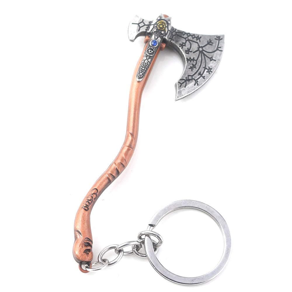 Kratos Axe Keychain, Norse Mythology Leviathan Style Fantasy Warrior Weapon Metal Collectible Charm Gift