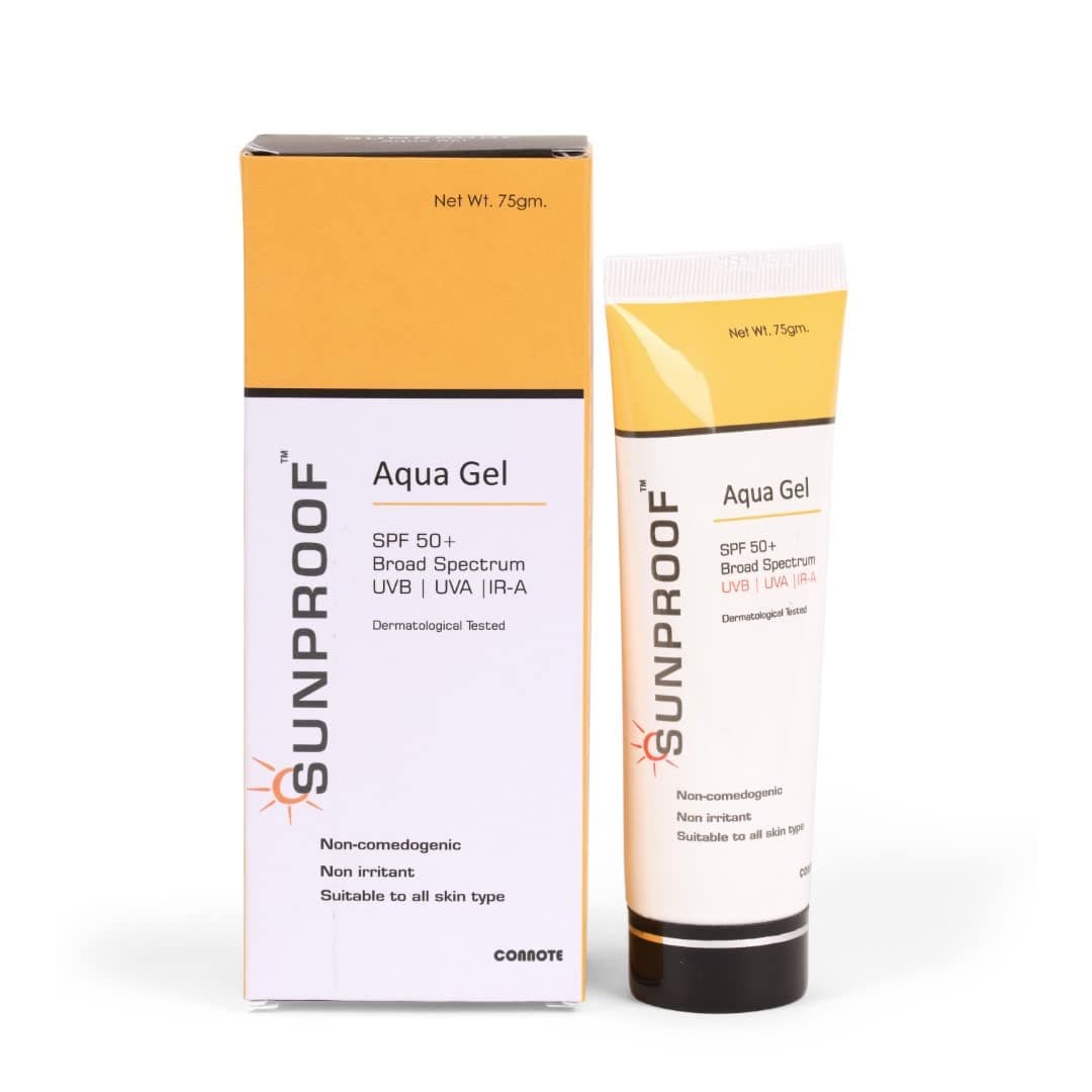 Aqua Sunscreen Gel - SPF 50+ Broad Spectrum UVA | UVB | IR-A,Non Comedogenic,Non irritant,It Prevents & Correct Sunburn, Dark Spot, Irritation Caused By Sun exposure.For Men & Women -75 gm