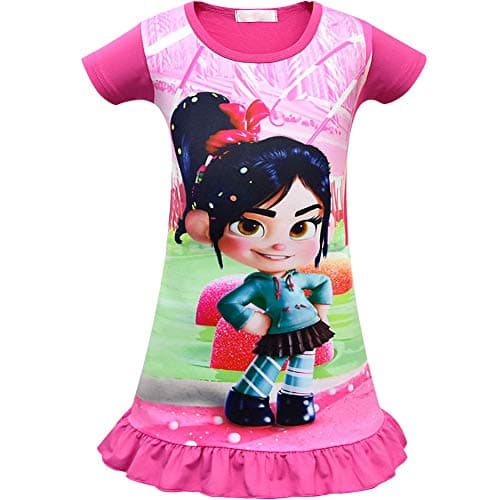 Cercur Kids Girls' Vanellope Von Schweetz Short Sleeve Drawstring Tunic Top and Leggings Cosplay Costumes