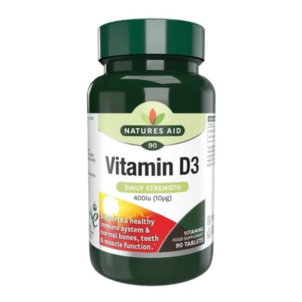 Vitamin D3 10µg (400IU) – High Strength Vitamin D Supplement – Supports Bones, Muscles & Immunity – Vegan, Gluten-Free, Non-GMO – 90 Tablets – Essential Daily Nutrient