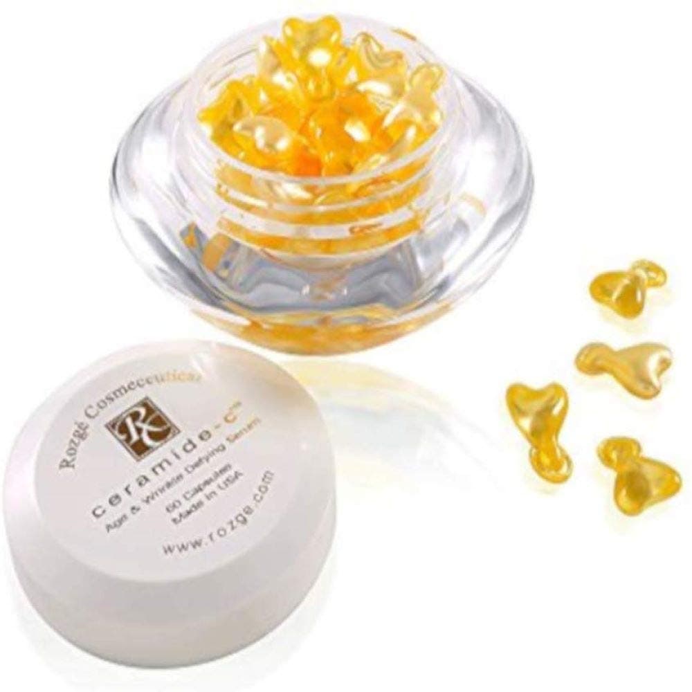 2 Pack of Rozge Cosmeceutical Ceramide - Facial Wrinkle Reducer Serum with Vitamin C and E - 60 Capsules Age Defying with Antioxidant - Perfect Anti Aging and Rejuvenating for Repair and Reduce Deep Wrinkles