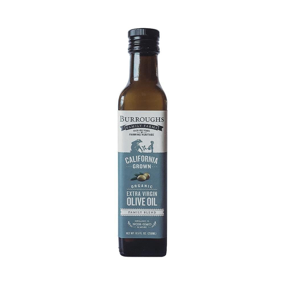 Burroughs Family Farms Organic California Extra Virgin Olive Oil | Cold Pressed Perfection | 100% Pure Olive Oil is Perfect for Cooking, Baking, Grilling, Dipping, and Salads | Naturally Gluten Free, Non-GMO | 250 ml each (Pack of 1)