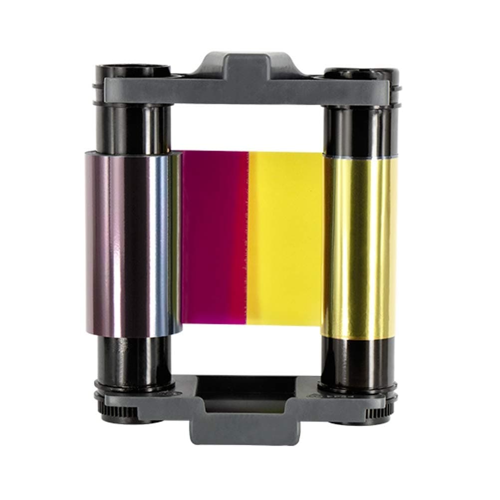 CBGR0100C YMCKO Ribbon Full Color Ribbon for Evolis Badgy 100 Badgy 200 Card Printers, 100 Prints