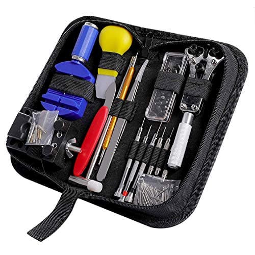 Watch Repair Kit CREMAX 147 PCS Watch Tools for Battery Replacement Band Tool Link Pin Remover with Carrying Case