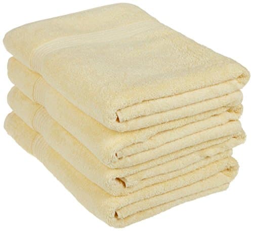 SUPERIOR 4-Piece Bath Towel Set, Long-Staple Combed Cotton, Canary