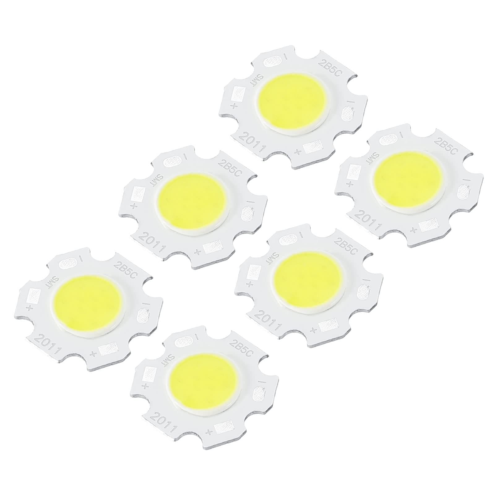 MECCANIXITY COB LED Light Chip Beads 20mm 5W 260mA Energy Saving Bulb for Spotlight Floodlight Pack of 10, White