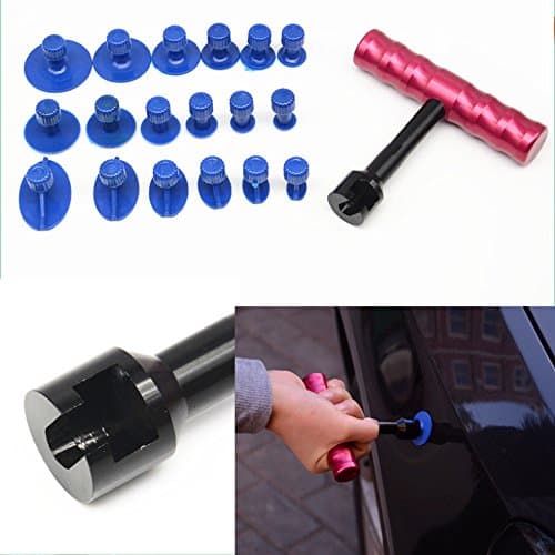 Knockdown Down Tool PDR Gule Pulling Tabs Smart Car Depression Repair Tools T-Bar Dent lifter T Puller Kit 18pcs