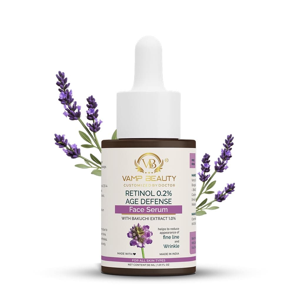Anti-Aging Retinol Face Serum with Bakuchi Extract | Targets Wrinkles & Dark Spot | Improves Skin Firmness and Texture | For All Skin Types | 30ml