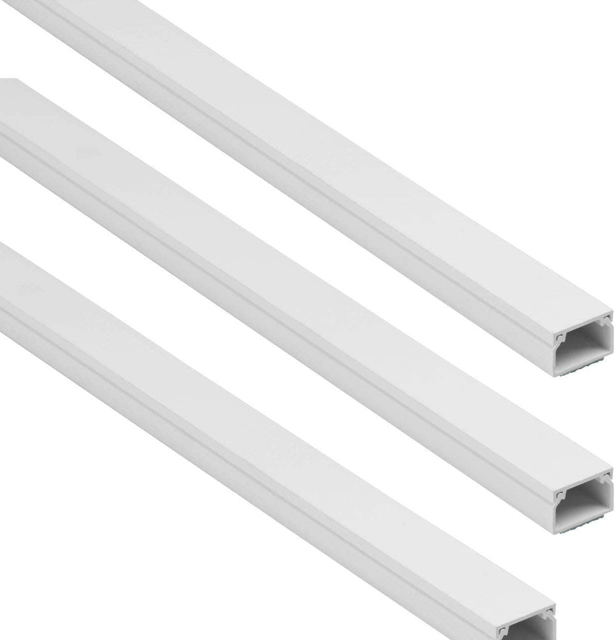 Royal Apex 90cm Square Cable Box Self Adhesive PVC Trunking Wall Cable Cover White Concealer On Wall Cable Management Wire Cover Paintable Track To Hide Wires -