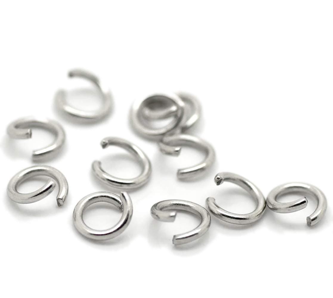 500 Pieces - 304 Stainless Steel Jump Rings - 6mm - 18 Gauge (1mm Thickness)