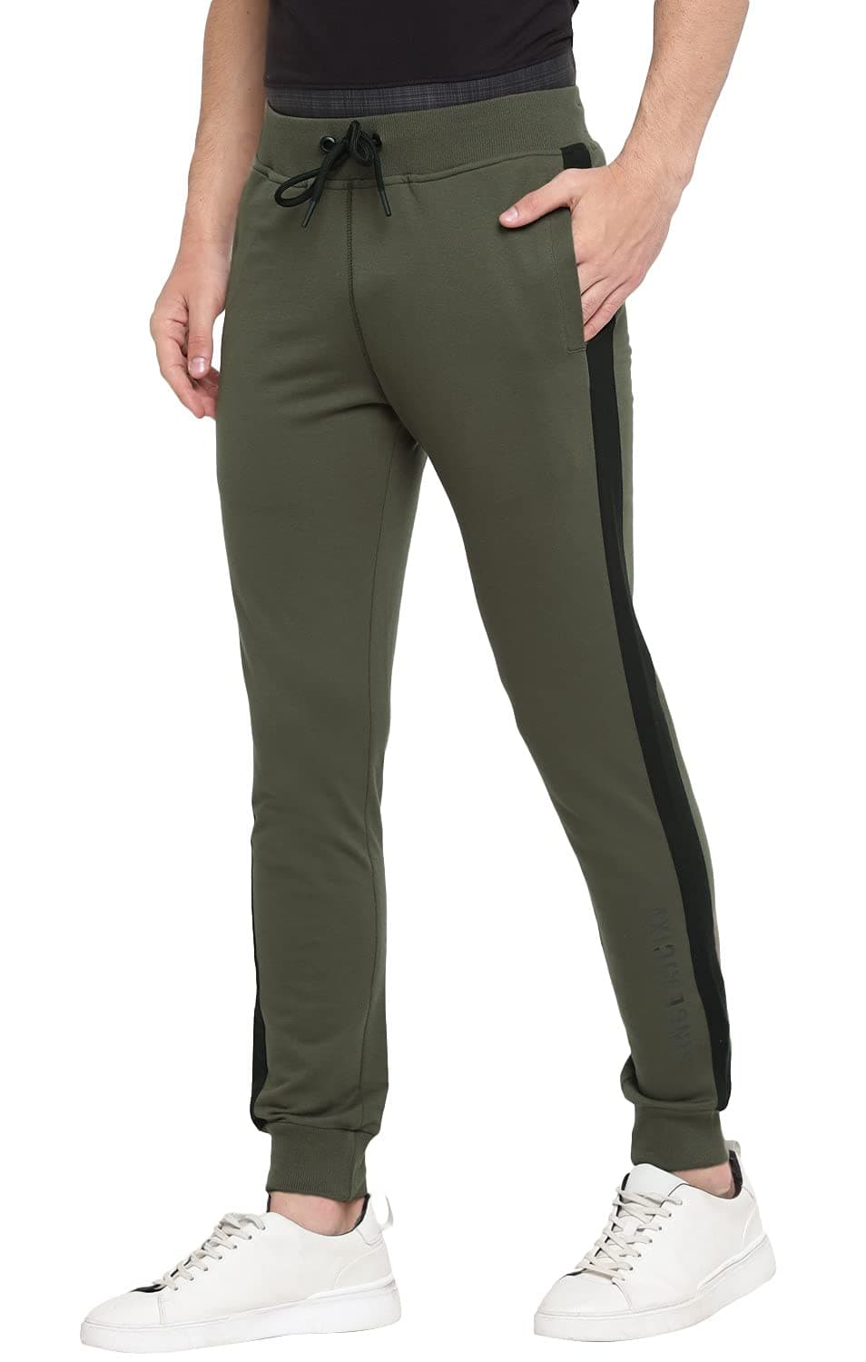 Alan Jones ClothingSolid Men's Side Tape Joggers Track Pants