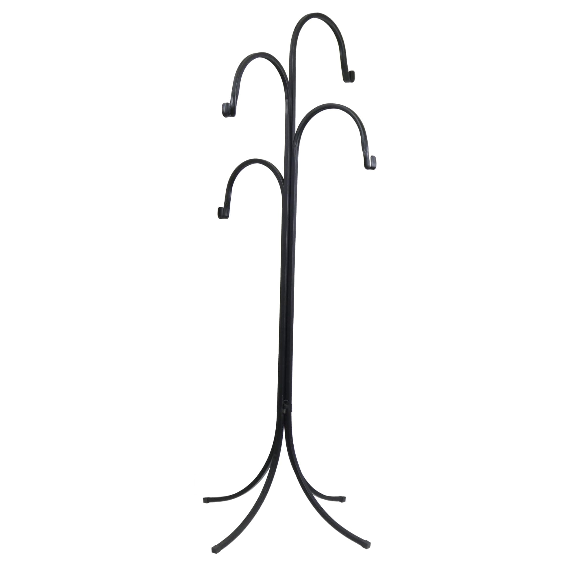 Classic Home and Garden Hanging Plant Stand - Tall Garden Hooks for Hanging Plant Baskets - Metal Poles w/Shepherds Hooks for Outdoor & Indoor Use (64.5”H, Black)