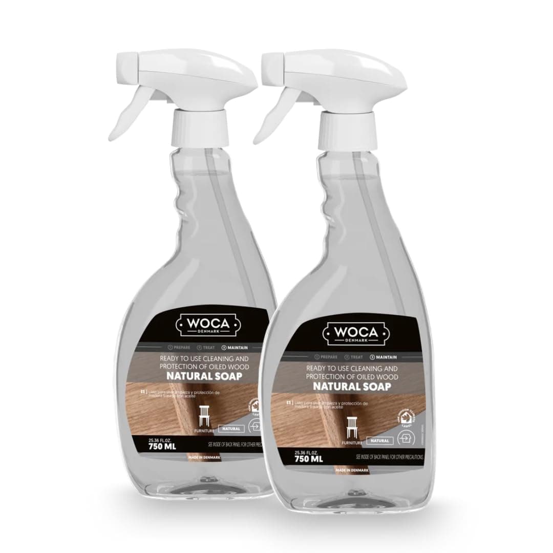 WOCA Denmark – Natural Soap – Ready to Use Spray -Plant Based Cleaner for Everyday Maintenance, 2 Pack