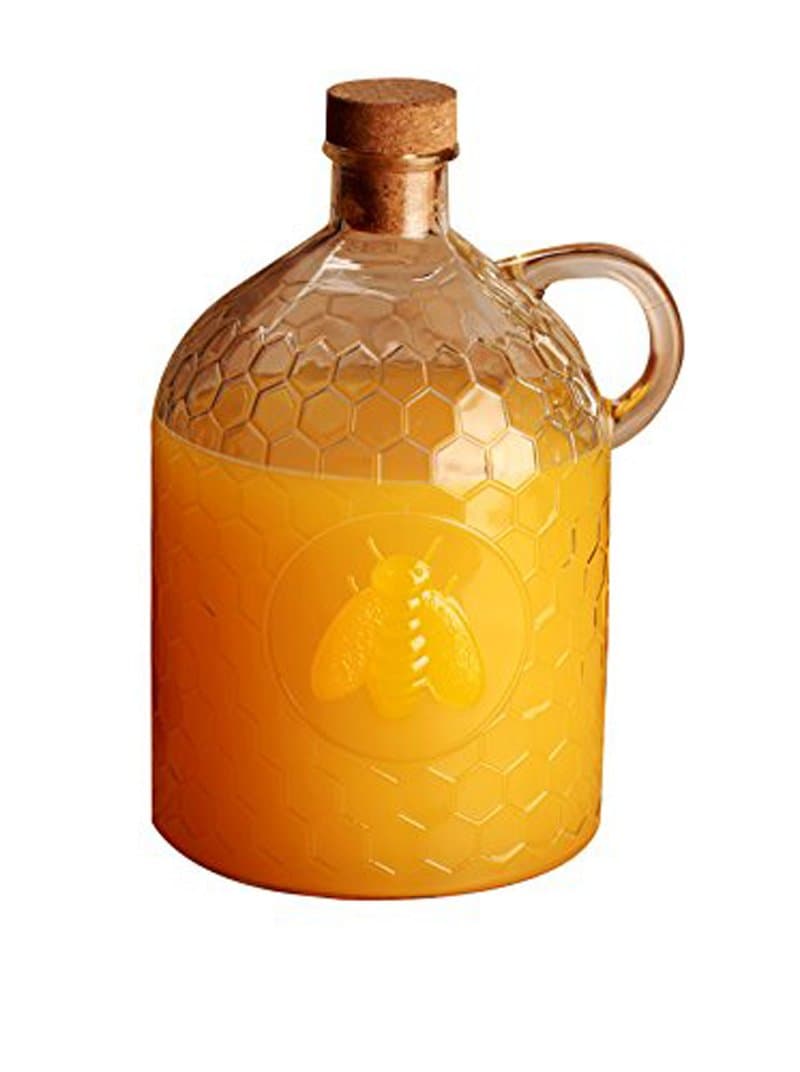 Circleware Honey Bee 2 Liter Glass Jug Pitcher with Cork Stopper (1)