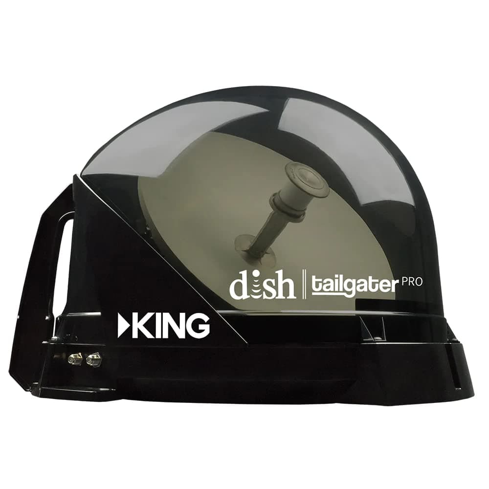 KING DTP4900 Dish Tailgater Pro Premium Portable/Roof Mountable Satellite TV Antenna, Clear(Smoke), Western & Eastern Arc Satellites