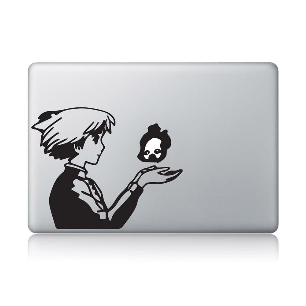 Howl And His Heart Calcifer A Fire Demon Howl's Moving Castle Studio Ghibli Hayao Miyazaki Apple Macbook Laptop Vinyl Sticker Decal