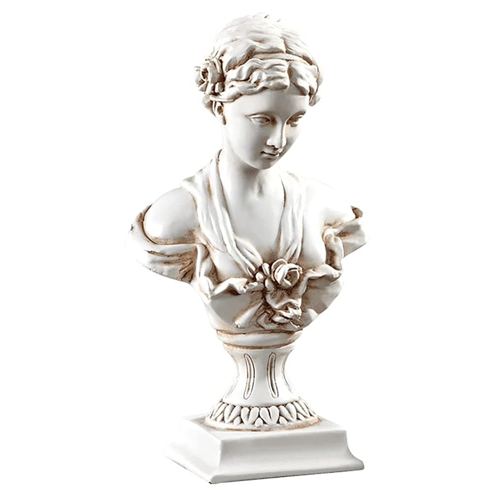 YUEOECOR 11.8" Classic Greek Venus de Milo Bust Statue, Resin Roman Goddess of Love and Beauty Sculpture Figurine for Home Décor, Large Antique