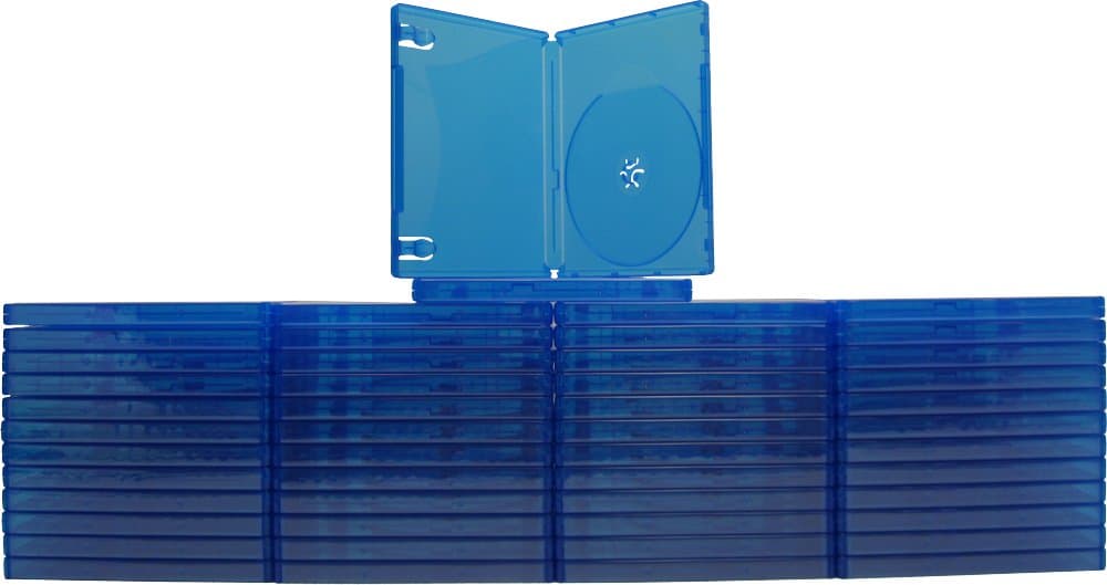 Square Deal Recordings & Supplies (50) Blue Game Cases - Compatible With Playstation 4 - 1 Disc Capacity - 14mm - #VGBR14PS4BL