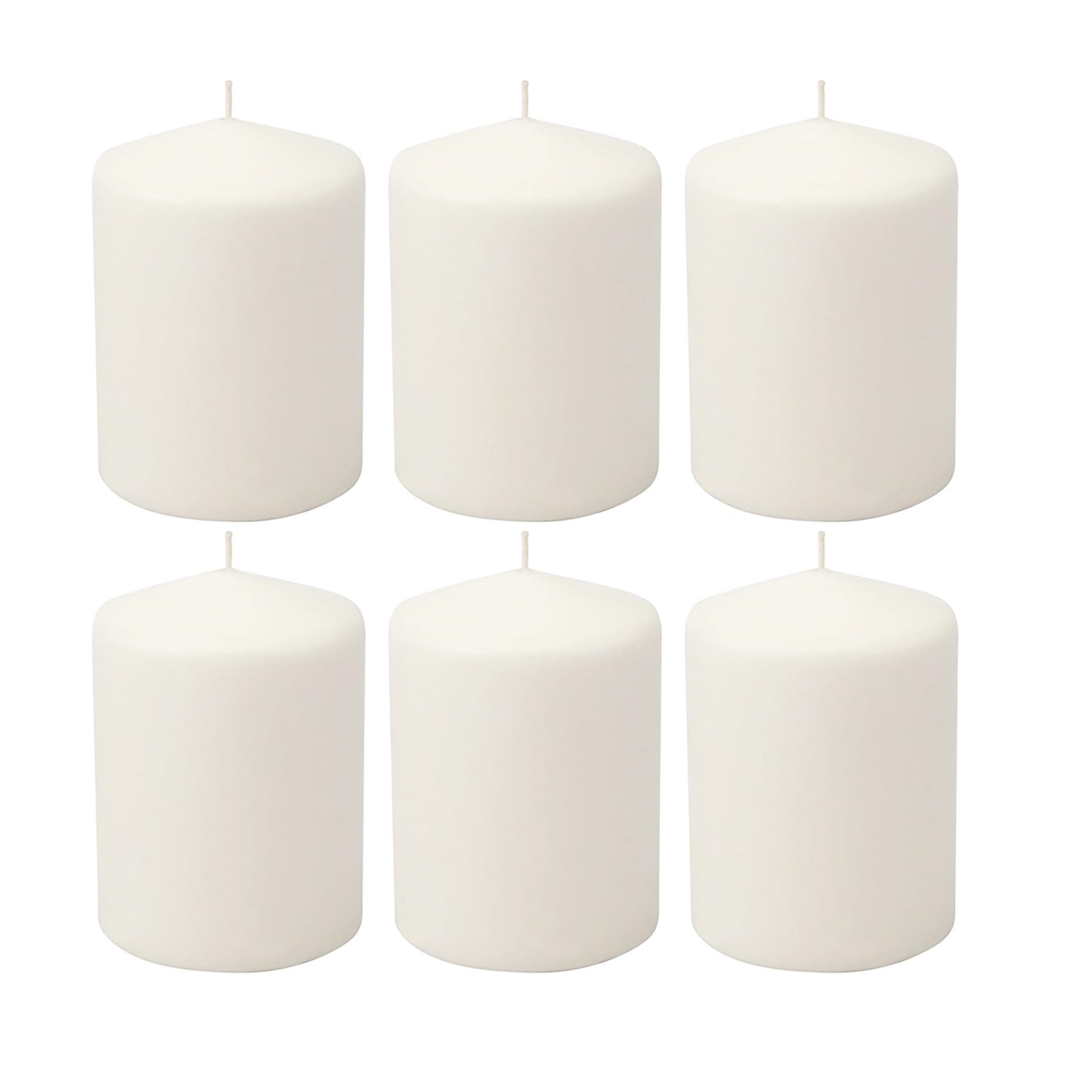 35 Hour Long Burning Unscented Pillar Candles, 3x4, White