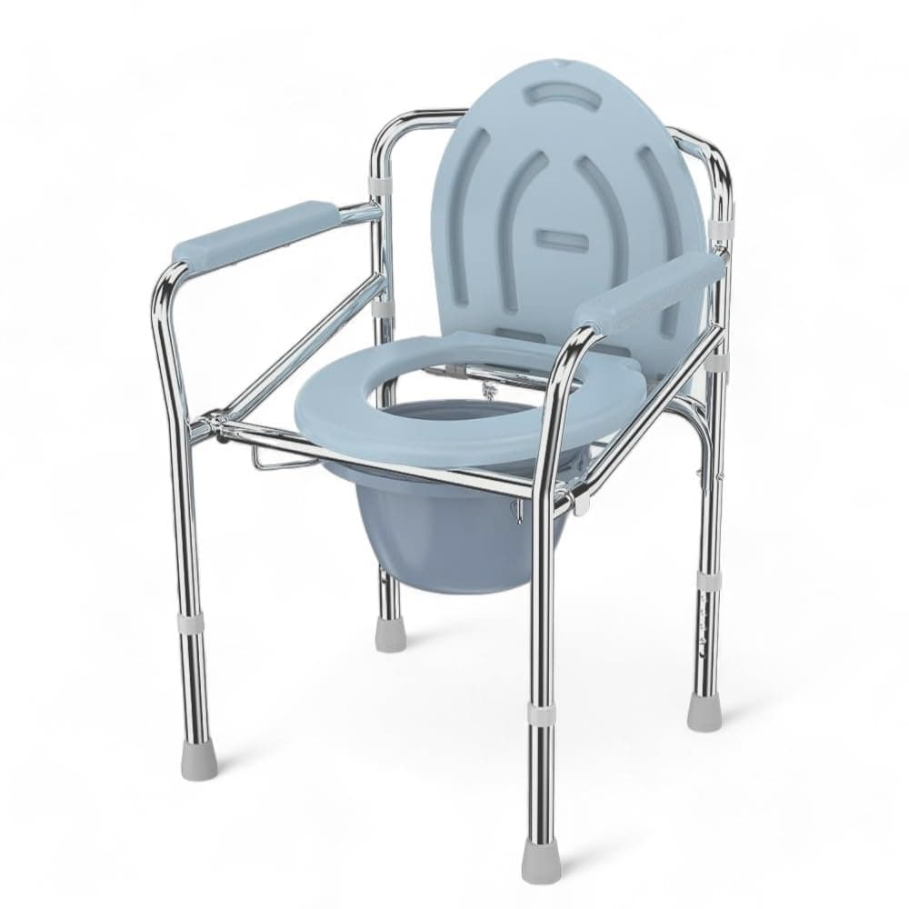 Veayva Viva Healthcare Foldable Height Adjustable Commode Chair Capacity 125 Kg