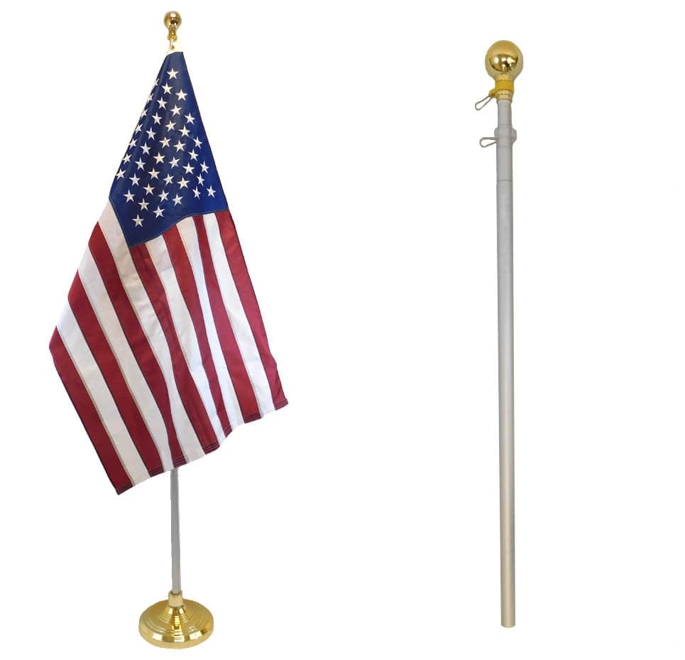FlagsImp 8 Foot Aluminum Silver Pole with (Ball) (B00H5FNO06)
