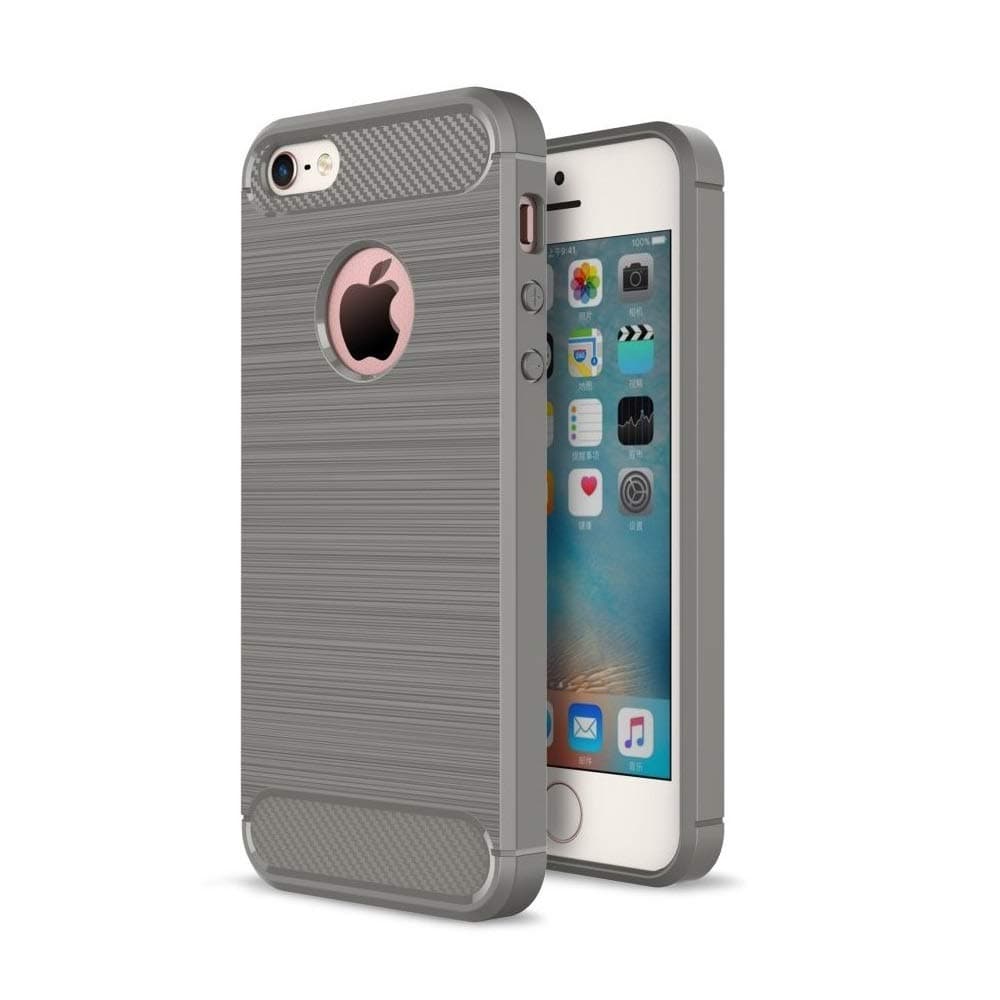 Vultic Carbon Fiber iPhone SE / 5S / 5 Case, Durable [Shock Absorption] Slim TPU Matte Lightweight Thin Bumper Cover for Apple iPhone SE, iPhone 5S and iPhone 5 (Grey)