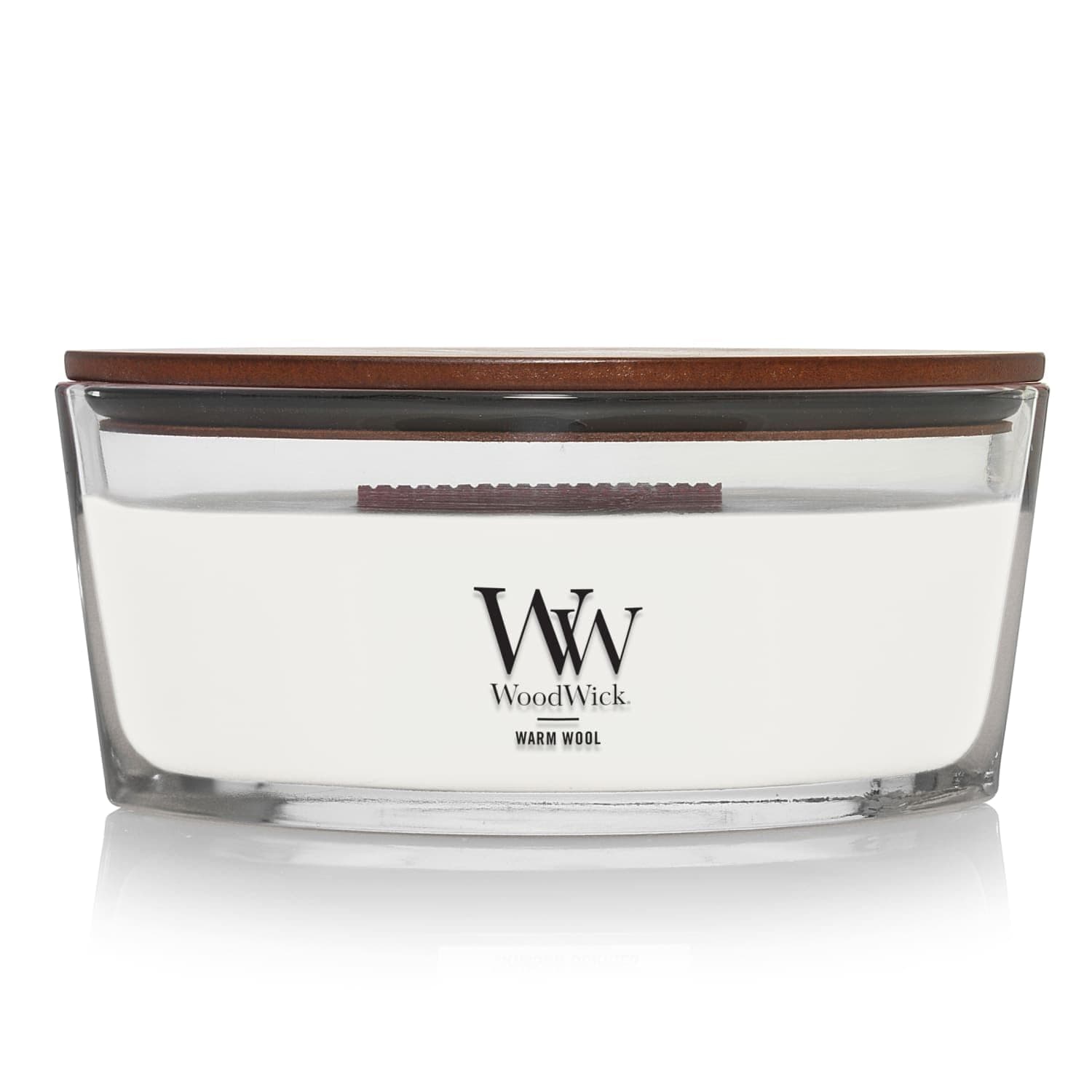 Warm Wool Holiday Candle Gifts for Women and Men, 16 oz Ellipse Candle with Crackling Wick