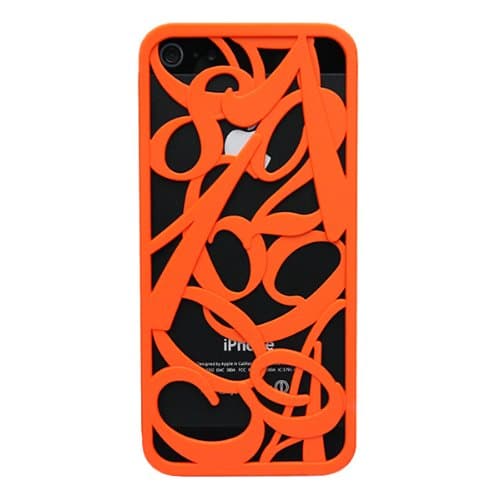 inCUTOUT '3D NUMBER' Cutout Design Cace for iPhone 5 w/ Protective Film (Orange)