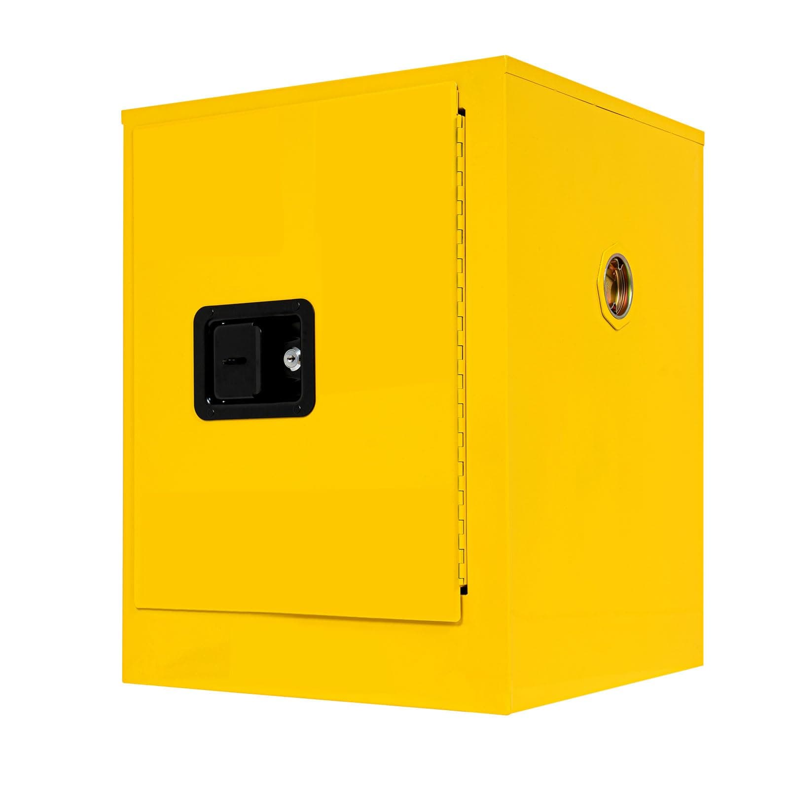 12 Gallon Safety Storage Cabinet for Flammable Liquids,Yellow Leak-Proof Flammable Liquid Storage Manual Door Cabinet Fireproof Safety for Commercial Industrial and Home Use,17x17x22