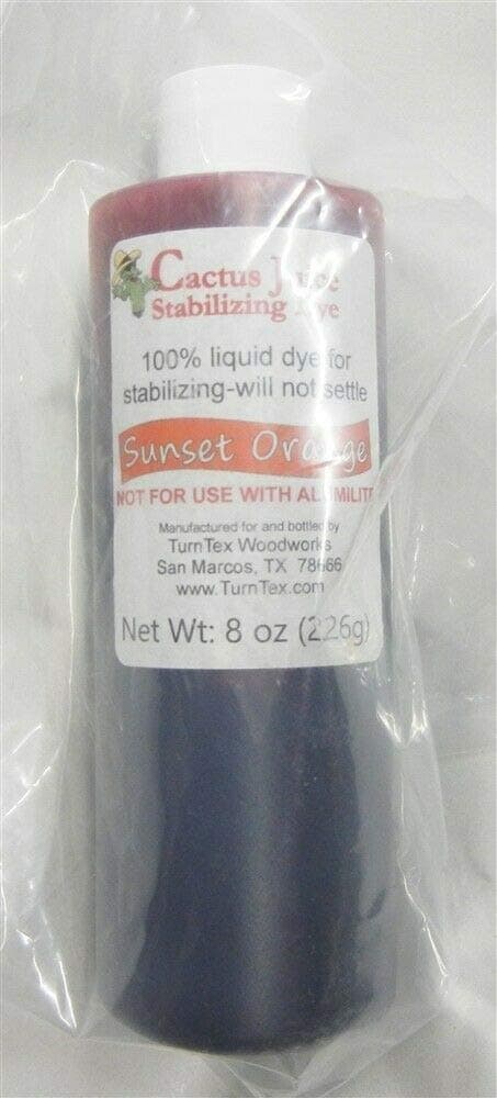Sunset Orange Cactus Juice Stabilizing Dye 8 oz net Weight by TurnTex Woodworks