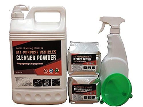 Thank GOD All-Purpose Vehicles Cleaner Powder, 2 Pouches of Powder with Mixing Bottle, Trigger Sprayer Bottle and Funnel, 500g/pouch