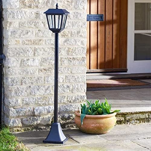 Garden Mile 1.3m Victorian Style Lamp Post Solar Garden Lights Outdoor Lighting Lamppost Lamp Driveway Pathway Lighting Traditional Lantern 20 Lumen Outdoor Path Light Tall