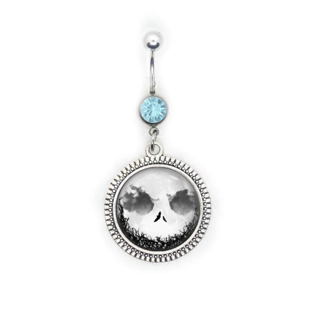 Christmas Belly Ring,Jack Skellington Moon Belly Button Ring,Wedding Gifts,Art Gifts for Her,for him.HTY-320