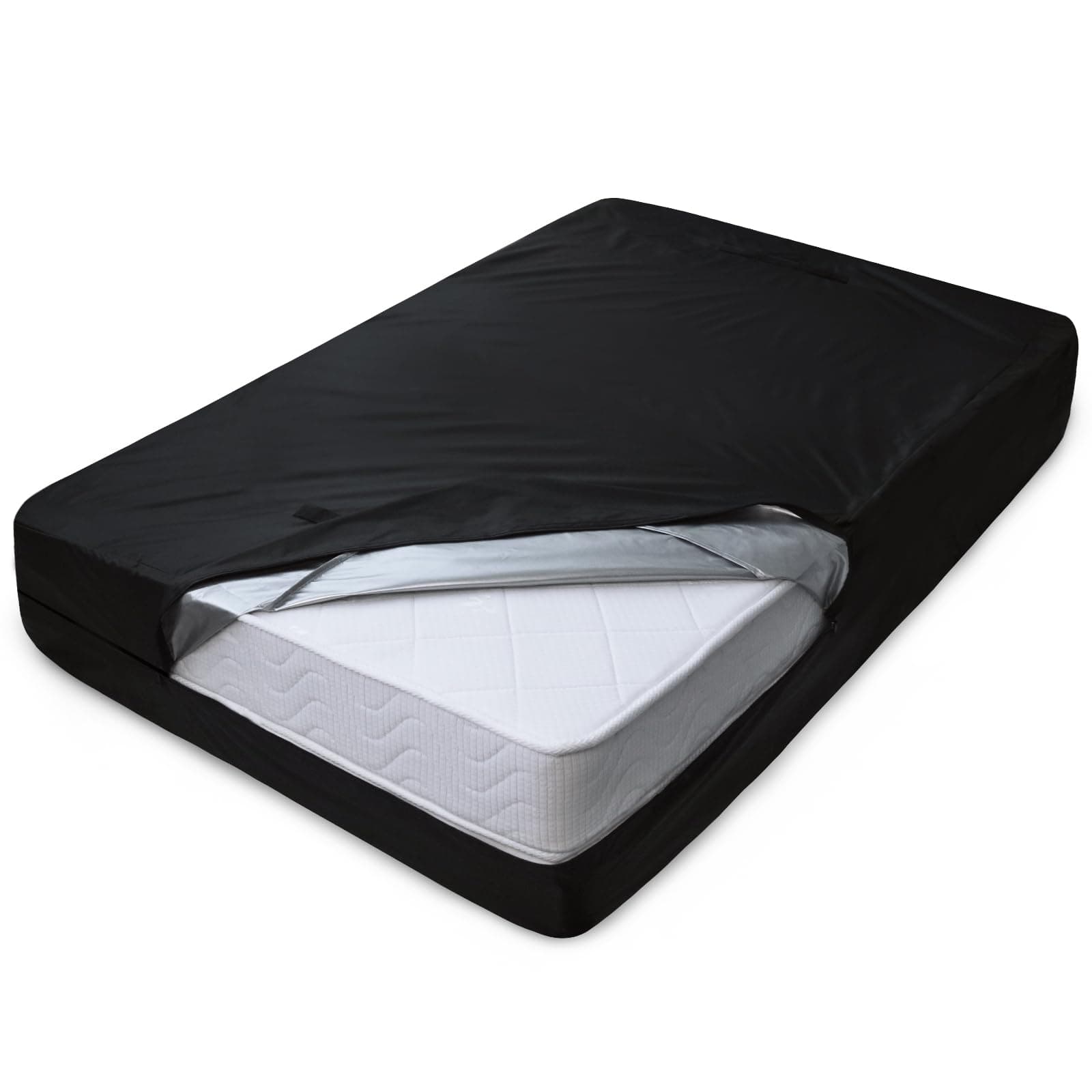 SPRINGSPIRIT Mattress Bags for Moving and Storage, Heavy Duty Twin Mattress Bag with 4 Strong Handles, 100% Waterproof Mattress Cover/Protector for Moving Twin Size, Reusable Thick Tarp, Black